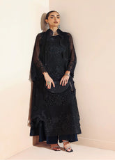 Aymal By Alizeh Fashion Luxury Embroidered Chiffon 3 Piece Unstitched Suit AF25AV2 D-03 RIKA-BLK